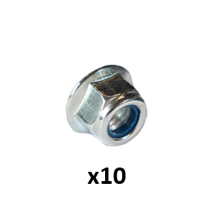 Collar nut M8, galv.,self-lock, poly. extra flat, H=9,5 mm - Pack of 10