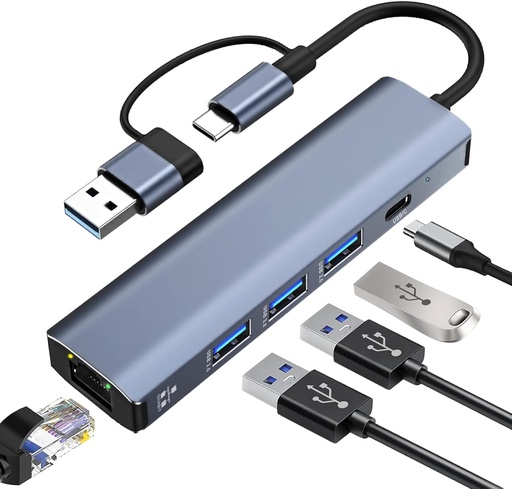 [8008109] HUB USB-A/C to RJ45